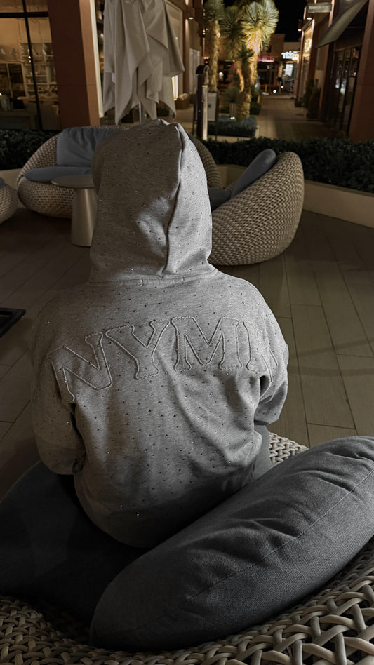 Moneymakerz Full Rhinestone Hoodie (Grey)