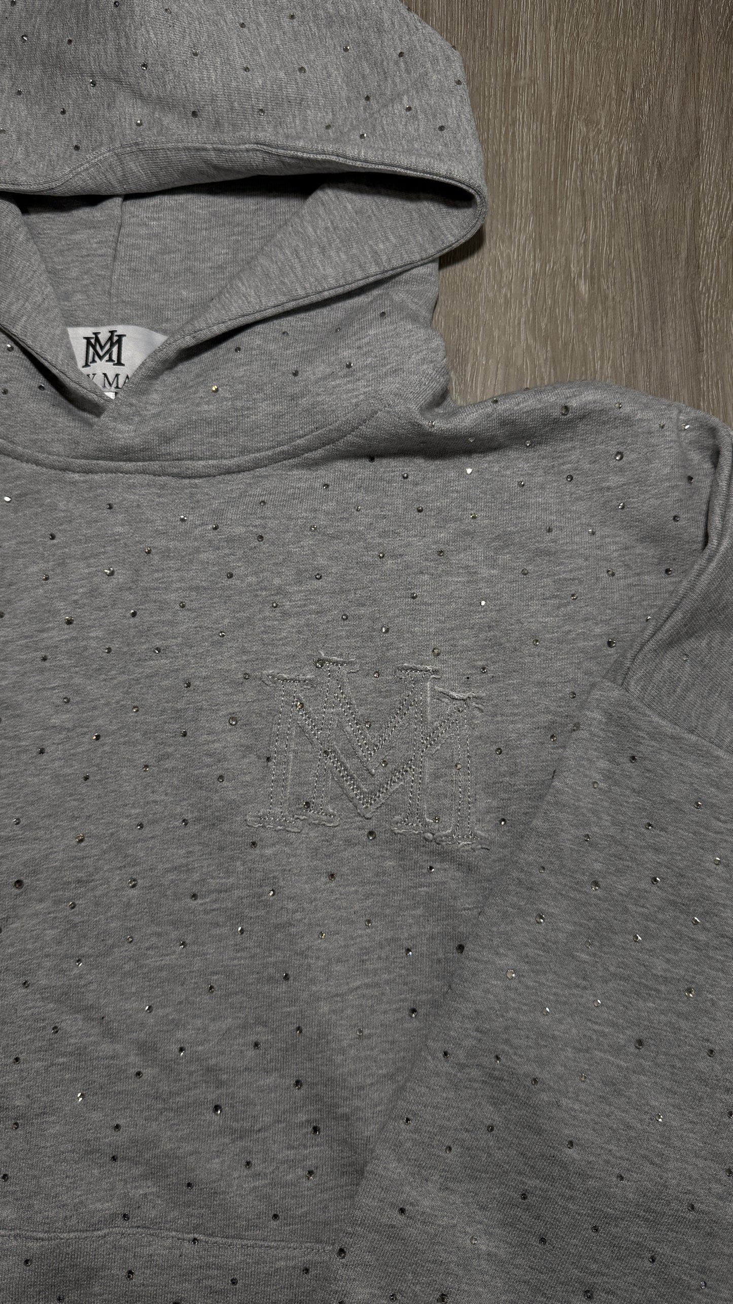 Moneymakerz Full Rhinestone Hoodie (Grey)