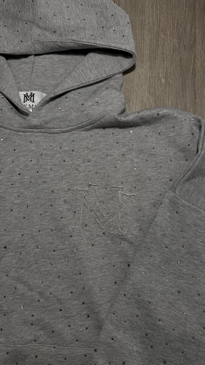 Moneymakerz Full Rhinestone Hoodie (Grey)